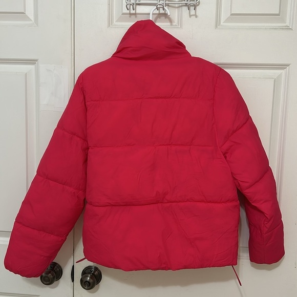 A new day puffer zip up jacket size small pink snap buttons stand-up collar - Picture 3 of 8